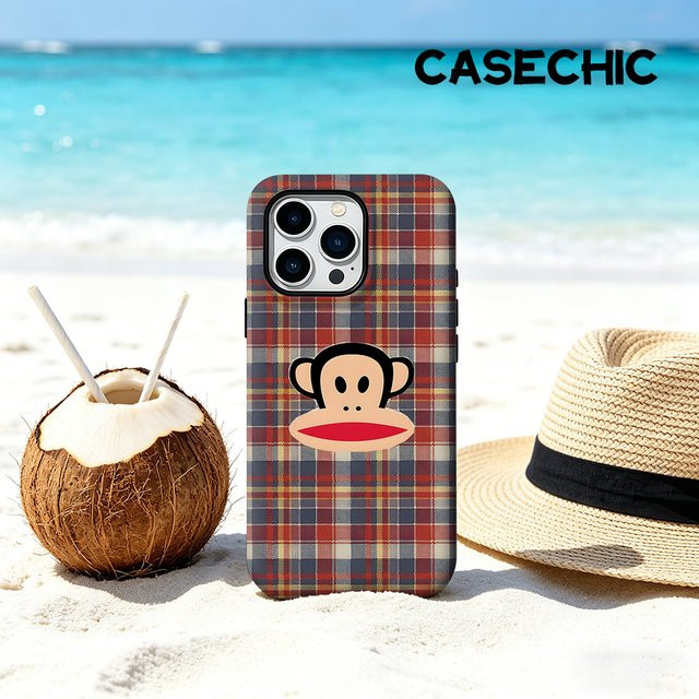 CaseChic MagSafe Schutzhülle für iPhone 17 16 15 14 Plus Pro Max mit Paul Frank Kariertem Design in Multicolour und Stoßfestem Bumper - Bild 1