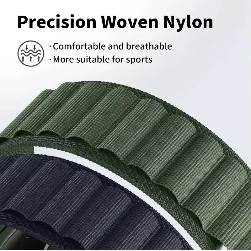 Uhrenarmband Alpine Nylon, Schwarz, Unisex, 20/22 mm - Bild 3