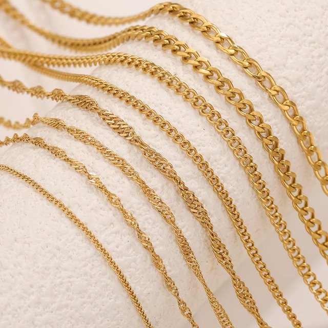 Kette Edelstahl, Gold, Unisex, 2 m - Bild 1