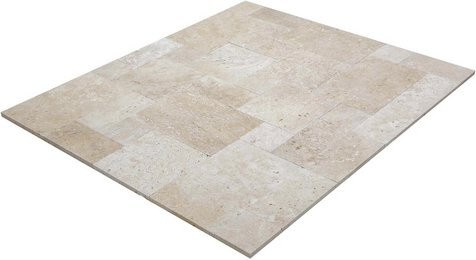 WOHNRAUSCH Terrassenplatten Tosca Light in Beige im Römischen Verband aus Travertin mit Steinoptik - Bild 1