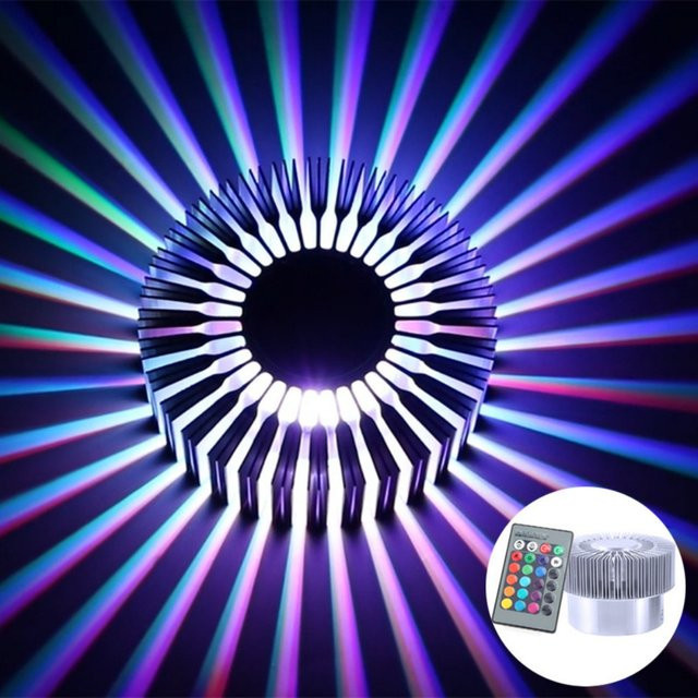 HEGEHE Sonnenblumen Wandleuchte mit RGB-Effekt, 3W LED Korridor-Leuchte für den Innenbereich, Mehrfarbig - Bild 1