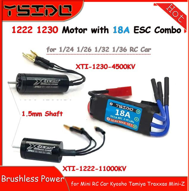 X-TEAM Mini Brushless Motor mit 18A ESC Combo für RC Auto - Bild 1