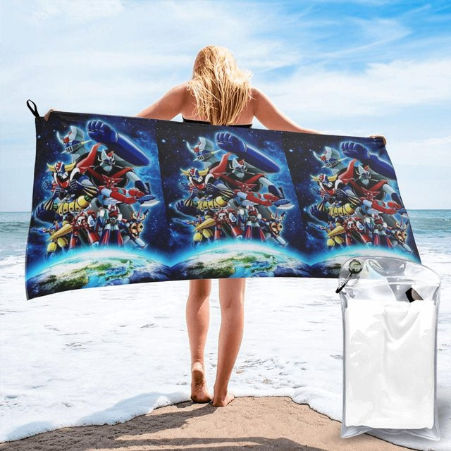 Mazinger Z Mad Roboter Grendizer Anime Mikrofaser Strandtuch von JMG Household Supplies, B/H: 70 x 140 cm, Mehrfarbig - Bild 1