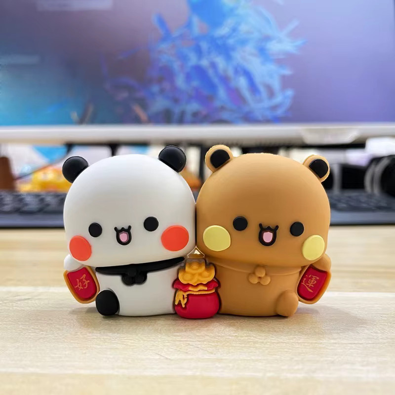 Yier Panda-Bär Bubu und Dudu Ornamente als Dekofigur und Taschenanhänger in Multicolor - Bild 2