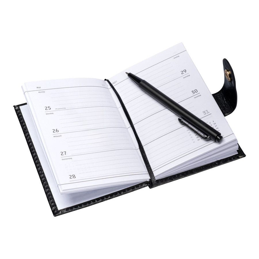 Taschenkalender 2027 Moderne Hausfrau mit Stift, Weekly und Daily, Hardcover, Schwarz - Bild 2