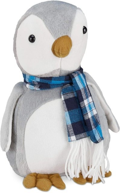 Relaxdays Türstopper Pinguin aus Polyester in Grau, B/T/H: 26 x 15,5 x 17 cm - Bild 1