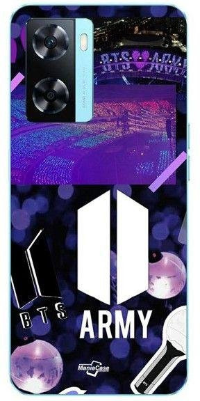 Bangtan Subs Maniacase Schutzhülle für Oppo A57s 4G in Schwarz mit Army Logo - Bild 1
