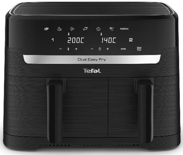 Tefal Dual Easy Fry Essential Doppel-Heißluftfritteuse EY901N, Schwarz, 5,2 l und 3,1 l - Bild 1