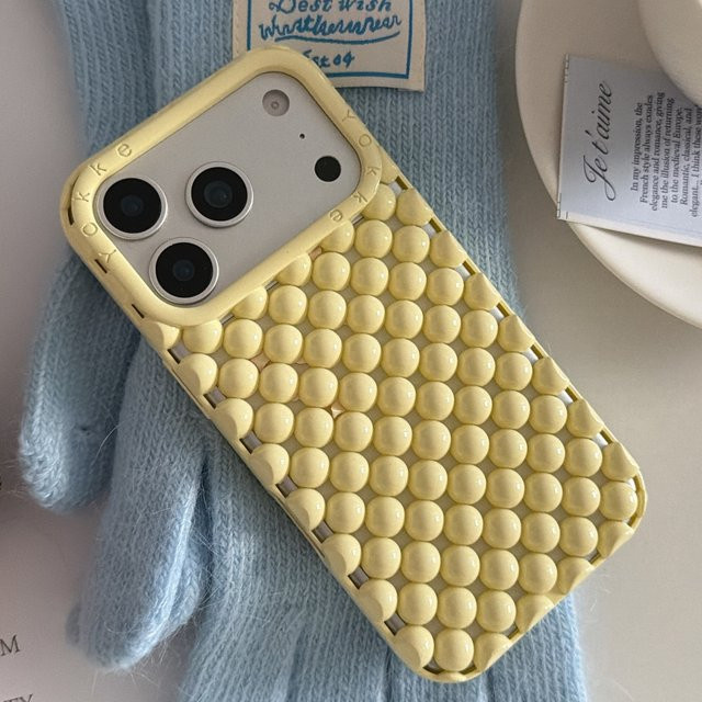 Vintage 3D Galvanisierte Perle Handyhülle für Apple iPhone 17 16 15 14 13 Pro Max in Schwarz und Gelb - Bild 1