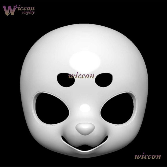 YesOk Kigurumi Kopfbase Maske, Fursuit Maske, Harz, Weiß - Bild 1