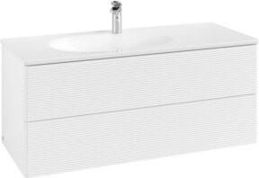 V&B Waschtischunterschrank Antao mit Auszugsbeleuchtung in Weiß, B/T/H: 118,8 x 50,4 x 49,3 cm - Bild 1