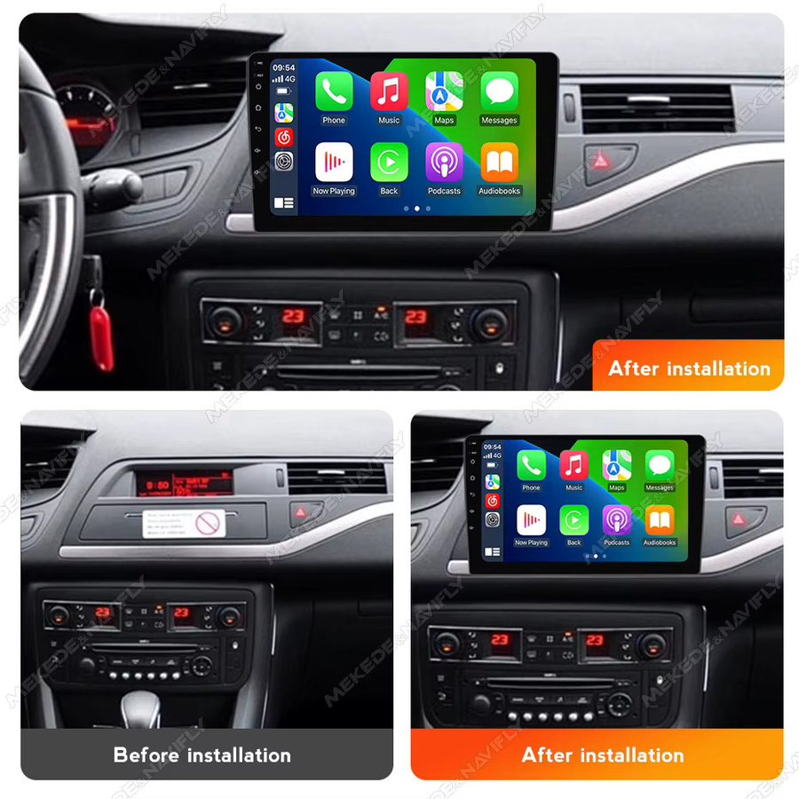 MEKEDE&NAVIFLY Intelligentes Android All-in-one Autoradio mit 10 Zoll Display für Citroen C5 2008-2017, Multimedia Player mit Carplay Stereo, Schwarz - Bild 2