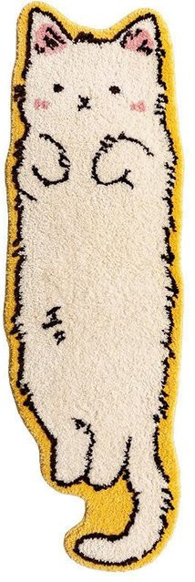 Moderner Lammwoll-Bettteppich von Yiran Furniture in Weiß, B/T: 60 x 40 cm - Bild 1