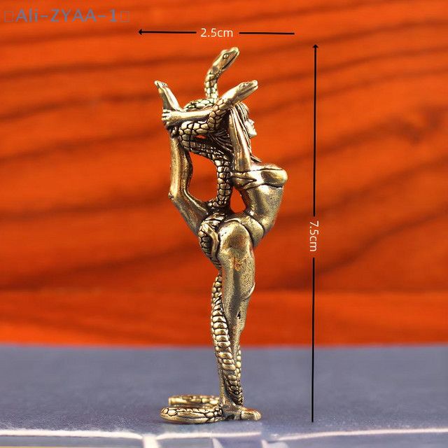 JETTING Messing-Dekorationsfigur Schlange und Dame als Kunsthandwerk aus Bronze für Wohnzimmer und Schreibtisch - Bild 1