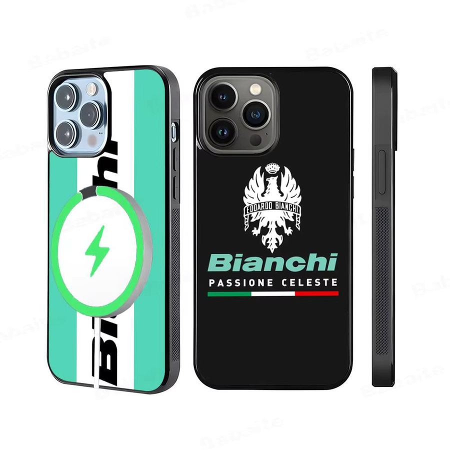 B-Bianchi Logo Handyhülle für iPhone 17 Air 16 15 14 13 12 11 Pro Max Plus stoßfeste MagSafe Schutzhülle aus PC und TPU - Bild 2