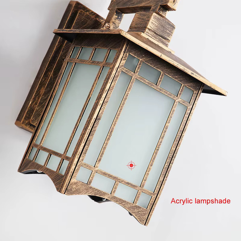 Juhaw Retro Wandlampe aus Metall und Glas in Weiß für Außenbereich, Garten, Balkon und Eingangsbereich - Bild 3