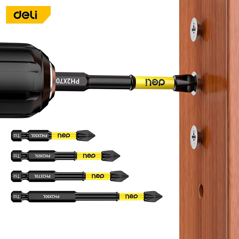 Deli 6-teiliges Kreuzschraubendreher-Set in Schwarz mit magnetischem Kopf und hoher Härte - Bild 3