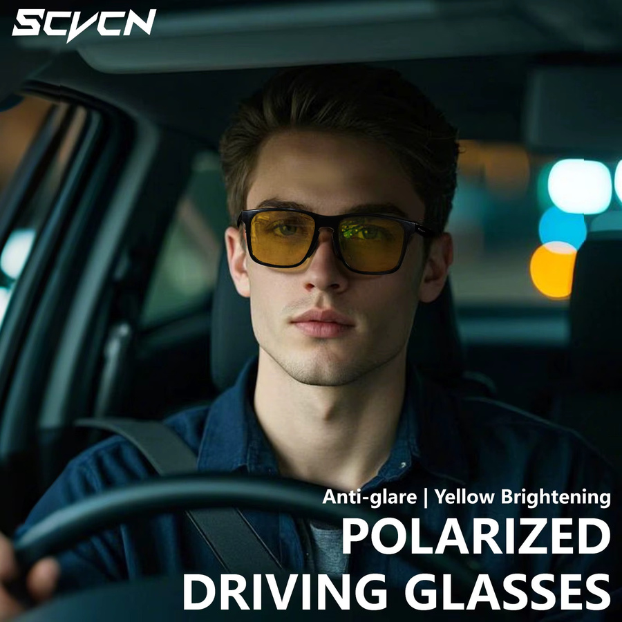 SCVCN Sportsonnenbrille, Gelb, Vollrand, Kunststoff, Unisex, polarisiert - Bild 2