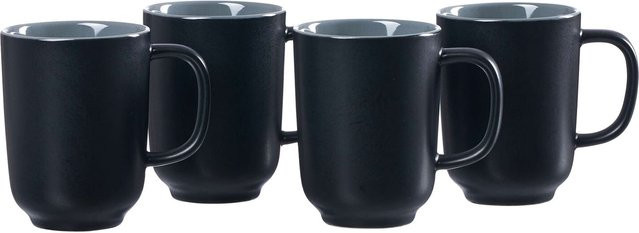Ritzenhoff & Breker Kaffeebecher Jasper Schwarz Keramik 4er Set 285 ml - Bild 1