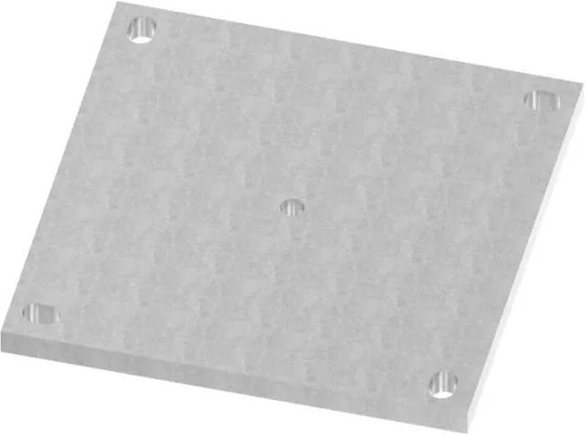 FeNau Ankerplatte aus Stahl in Grau mit Langlöchern und Mittelloch, B/T/H: 25,0 x 25,0 x 1,5 cm - Bild 1