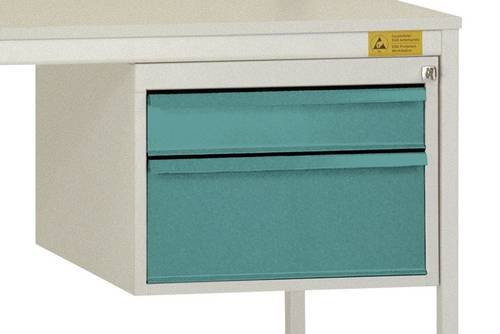 Manuflex LD4702.5021 ESD-Gehäuse-Unterbau in Blau und Multicolour mit 2 Schubfächern, Nutzhöhe: 30 cm, B/T/H: 58 x 36 x 50 cm - Bild 1