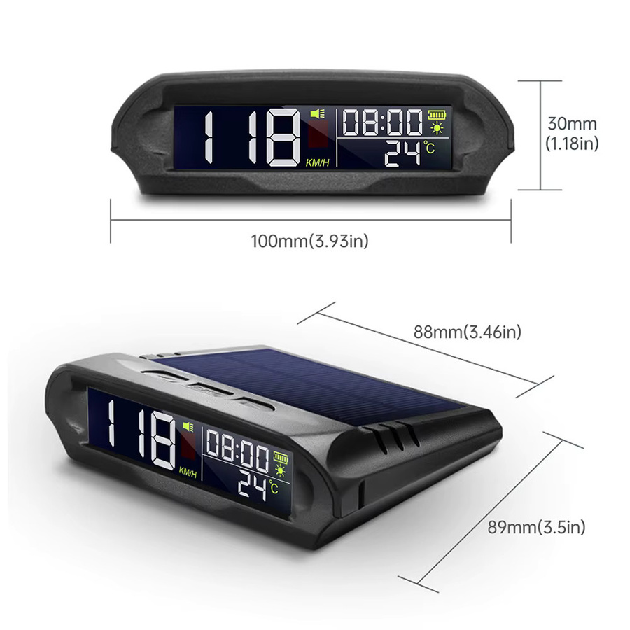 MAIMEIMI Wireless GPS Head Up Display mit Solaraufladung in Schwarz: Tachometer und Geschwindigkeitsanzeige mit Geschwindigkeitsalarm für dein Auto - Bild 3