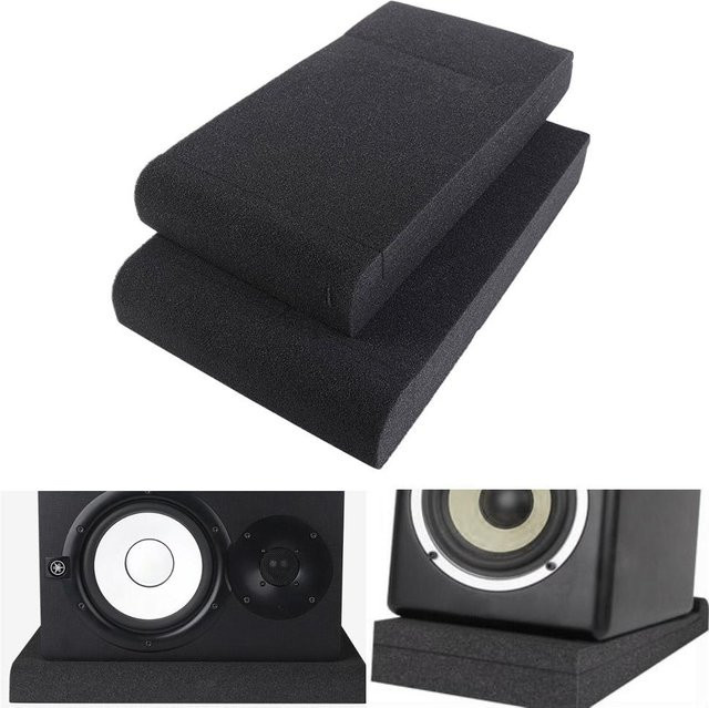 Akustik-Schaumstoff Isolationspads für Studio-Monitor-Lautsprecher in Schwarz, B/T/H: 33 x 27 x 4 cm - Bild 1