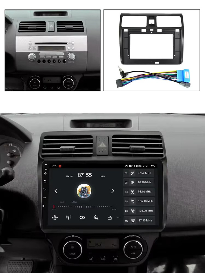 NAVIFANS 9-Zoll Autoradio Rahmen Adapterkabel und Blende für Suzuki Swift 2003–2010 in Schwarz - Bild 6