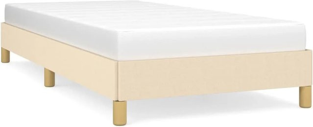 vidaXL Bettgestell aus Stoff in Beige mit Lattenrost B/T/H: 100 x 200 x 103 cm - Bild 1