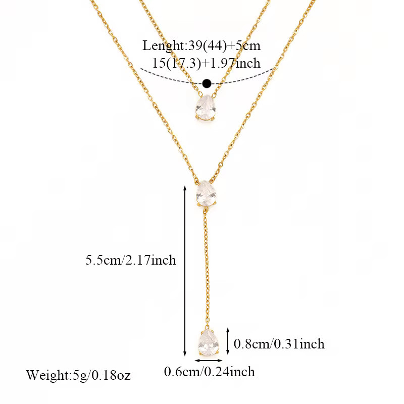 EILIECK Halskette, Edelstahl, Gold, Zirkonia, Damen - Bild 2