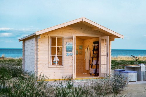 SKANHOLZ Gartenhaus Langesund aus Holz in Beige, B/H/T: 380 x 264 x 250 cm - Bild 1