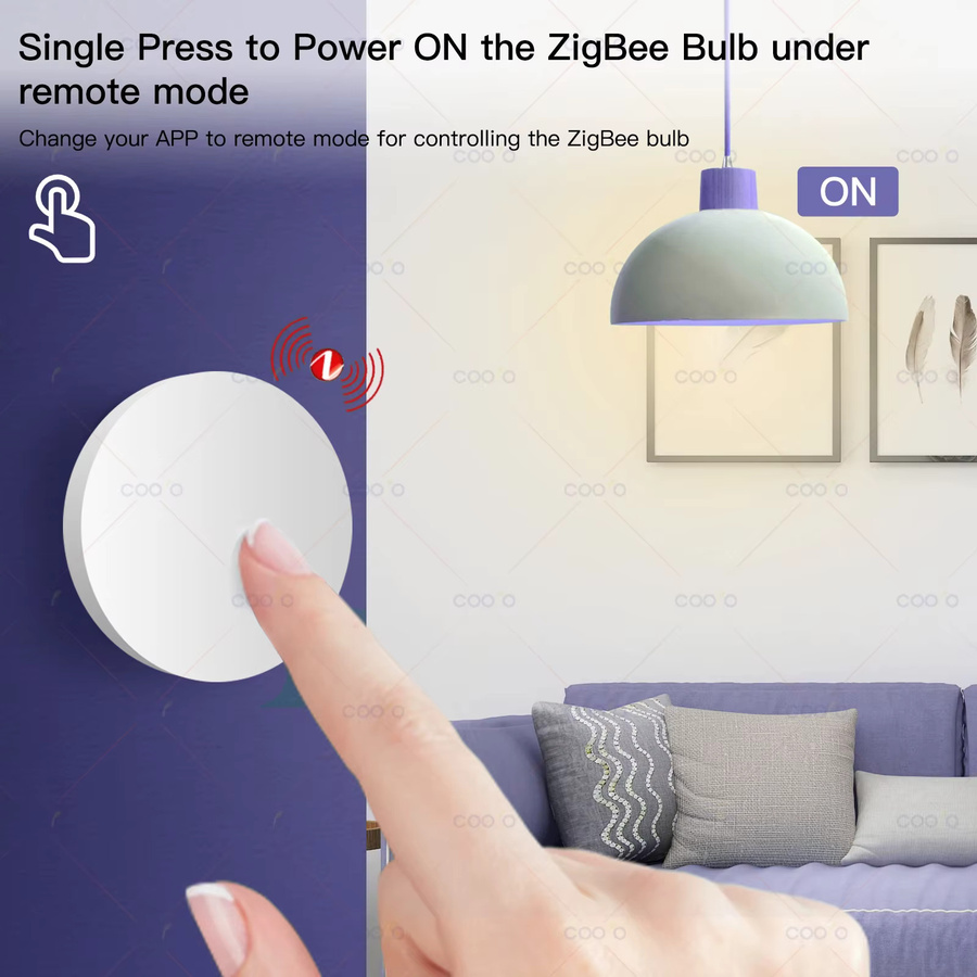 Coolo ZigBee Szenenschalter Weiß – Intelligenter kabelloser Wanddruckknopf zur Verknüpfung mit Zigbee2MQTT, Ewelink und Alexa - Bild 4