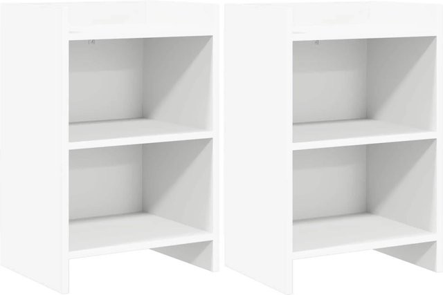 Set aus 2 vidaXL Nachttischen in Weiß aus Holzwerkstoff, modern, B/T/H: 40 x 30 x 60 cm - Bild 1