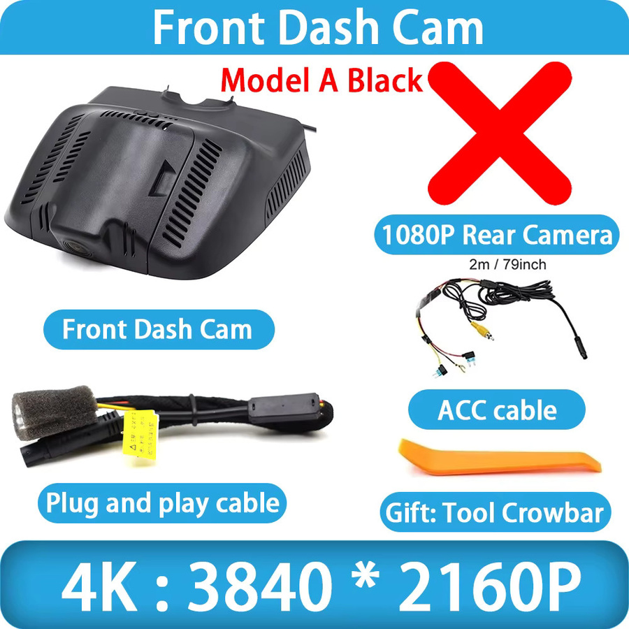 ZJCGO 4K Dashcam mit Sony-Objektiv für Mercedes Benz MB GLK-Klasse X204 (2008-2015), DVR Autokamera mit 24h Überwachung, Schwarz - Bild 4