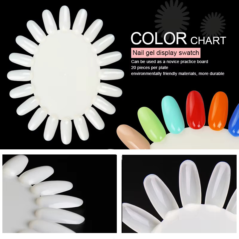 Clou Beaute Nail Art Display, Oval, Weiß, Glänzend, 10 Stück - Bild 2