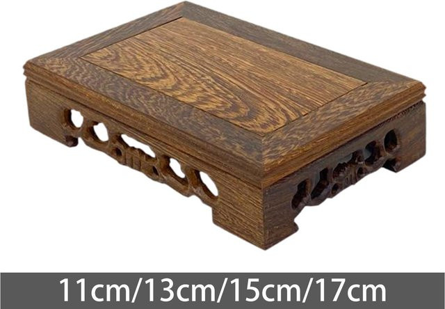Kesoto Ornament-Ausstellungsstand als Pflanzenständer in Braun mit Fischglas-Sockel, rechteckig, B/T/H: 11,0 x 11,0 x 5,0 cm - Bild 1