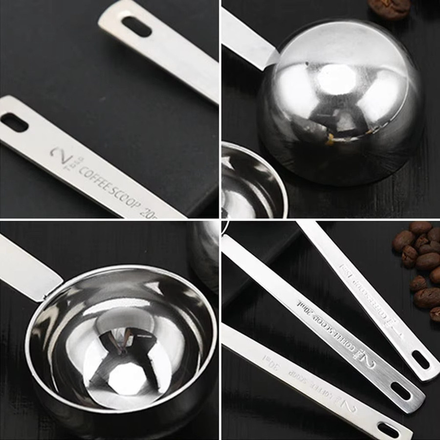 Edelstahl Messlöffel in Silber für Kaffee und Pulver, erhältlich in 5ml, 10ml, 15ml, 20ml oder 30ml - Bild 4