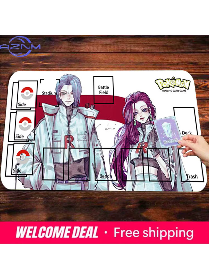 Potdemiel Spielmatte im Anime-Stil mit Team Rocket Jessie und James, rutschfeste Gaming-Mausunterlage, Mehrfarbig - Bild 6