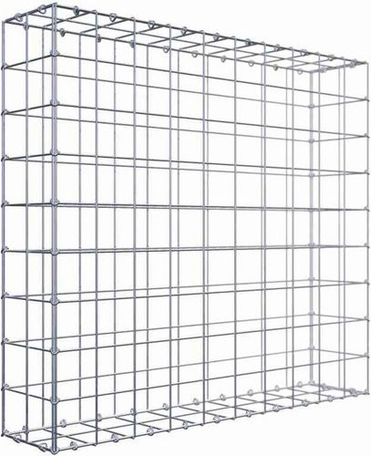 Gabiona Drahtkorb mit C-Ring in Silbergrau, B/H/T: 90 x 100 x 20 cm - Bild 1