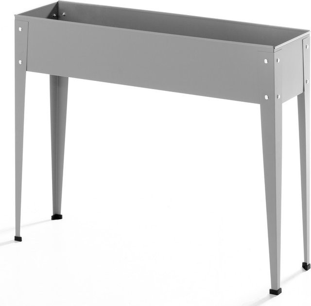 Powertec Garden Metall-Hochbeet aus Karbonstahl in Grau, B/T/H: 100 x 40 x 80 cm - Bild 1