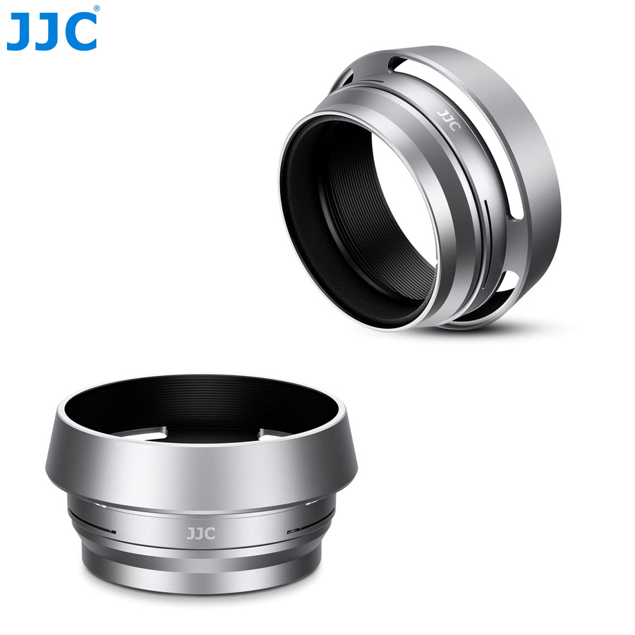 JJC Gegenlichtblende aus Metall mit 37-mm-Filteradapter für Fujifilm X Kameras, Farbe: Silber - Bild 5