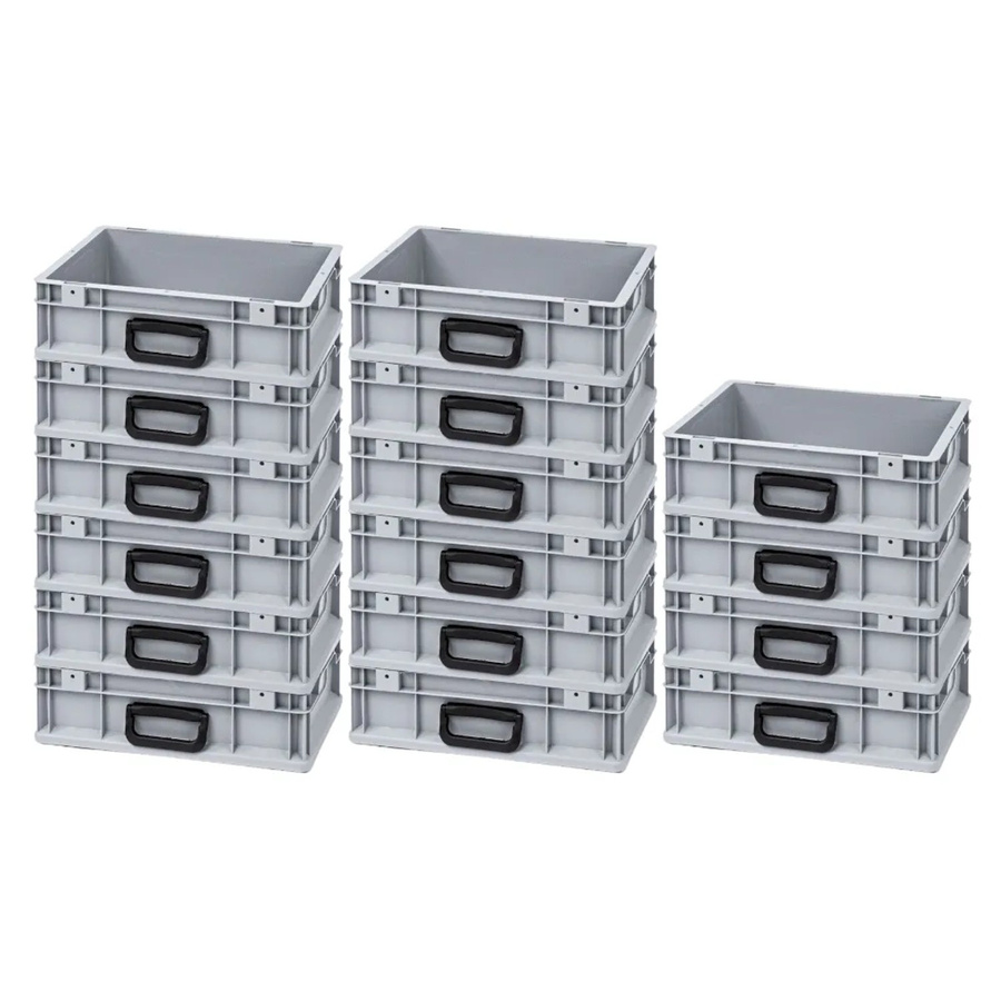 PROREGAL Spar Set 16x Eurobox Nextgen Portable Uno Transportbehälter Grau H x B x T: 12 x 30 x 40 cm - Bild 2