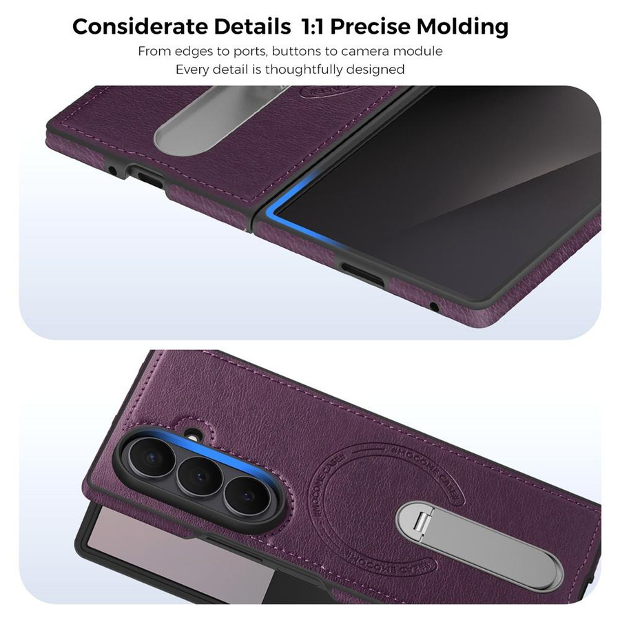 Magnetische Lederhülle für Samsung Galaxy Z Fold 7 6 5 4 3 mit Ständer und kabelloser Ladefunktion, stoßfest - Bild 4
