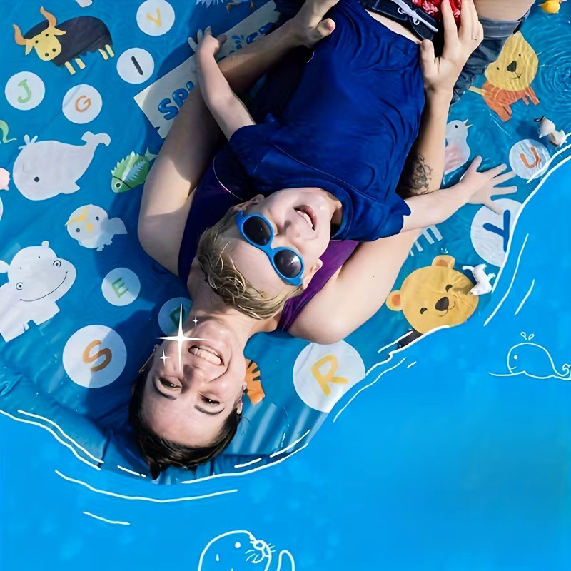 Smart Scientist Aufblasbares Sprinklerpad für Kinder mit Alphabets und Tiermustern, pädagogisches Wasserspielzeug in Blau und Mehrfarbig - Bild 4