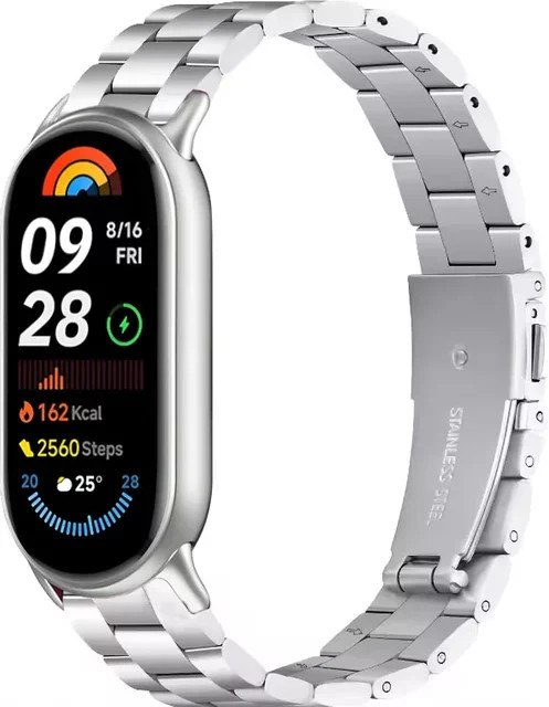 Uhrenarmband Edelstahl, Silber, Unisex, für Xiaomi Mi Band 10/9/8 - Bild 1