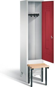 C+P Garderobenschrank Classic mit Front in Rubinrot und Korpus in Lichtgrau, H x B x T: 185 x 42 x 50 cm - Bild 1