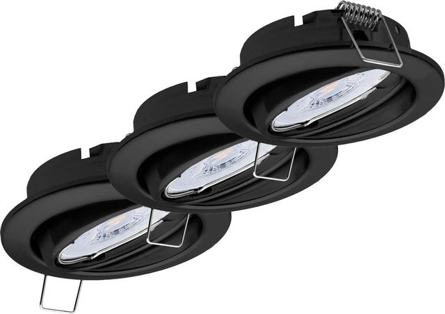 Oktaplex 3er Set Dijon Einbauleuchten Schwarz, dimmbar, schwenkbar, mit LED Modul Warmweiß 5W, 380lm - Bild 1