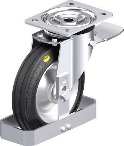 Blickle Stahlblech-Lenkrolle L-RD 182R-ST-FS in Schwarz und Grau mit 180 mm Rad-Durchmesser und 300 kg Tragfähigkeit - Bild 1