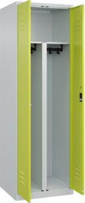 C+P PSA Doppel-Spind Classic PLUS mit 2 Abteilen, Zylinderschloss, Grau/Grün, H x B x T: 185 x 60 x 50 cm - Bild 1
