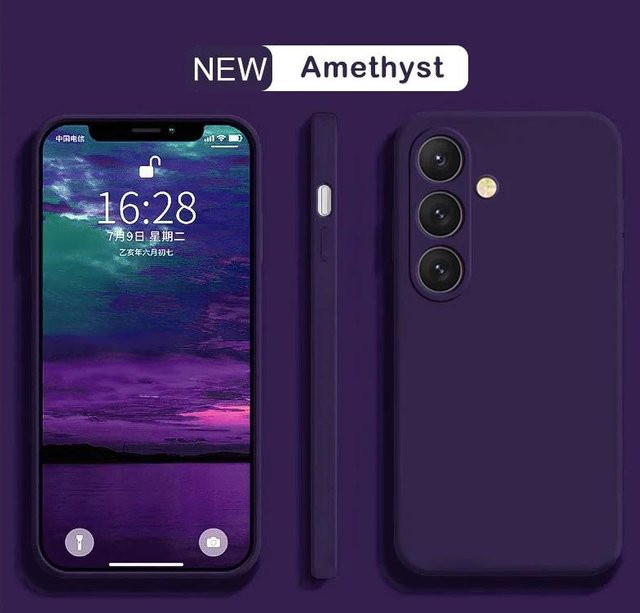 Flüssigsilikon Handyhülle für Samsung Galaxy S21 S22 S23 S24 S25 Ultra Plus FE in Dunkelviolett - Bild 1